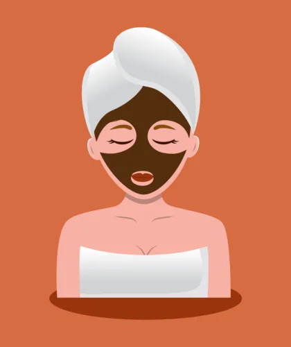 арт девушки с маской на лице